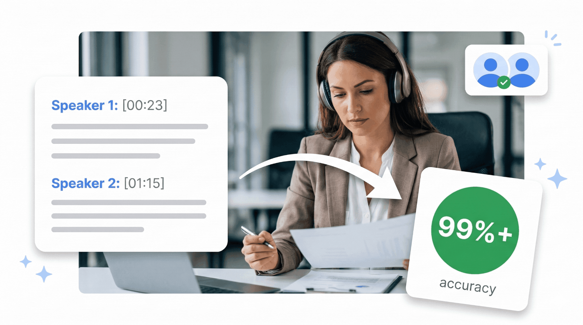 AI transcription accuracy with speaker labels